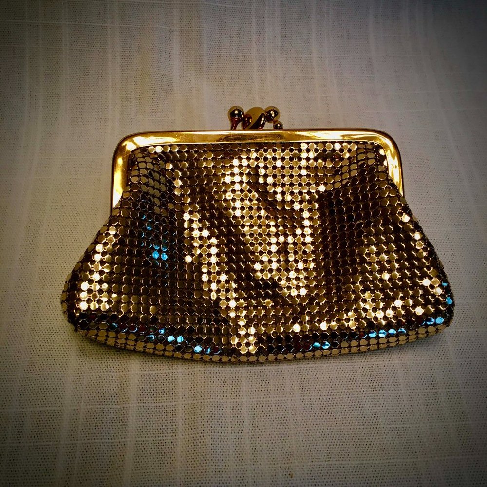 Whiting & Davis Vintage Gold Coin Purse